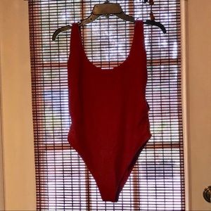 Red one piece swimsuit